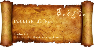 Bottlik Ákos névjegykártya